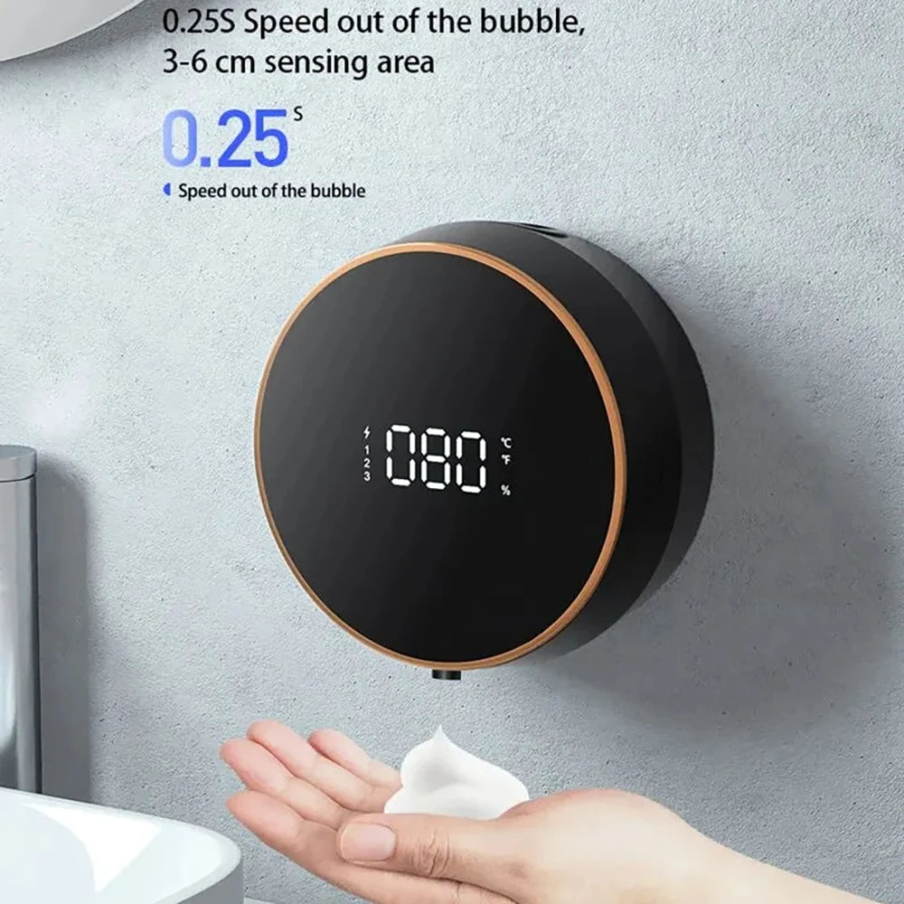Contactless Automatic Foam Soap Dispenser Time Display USB Charging Automatic Sensing Liquid Soap Dispenser