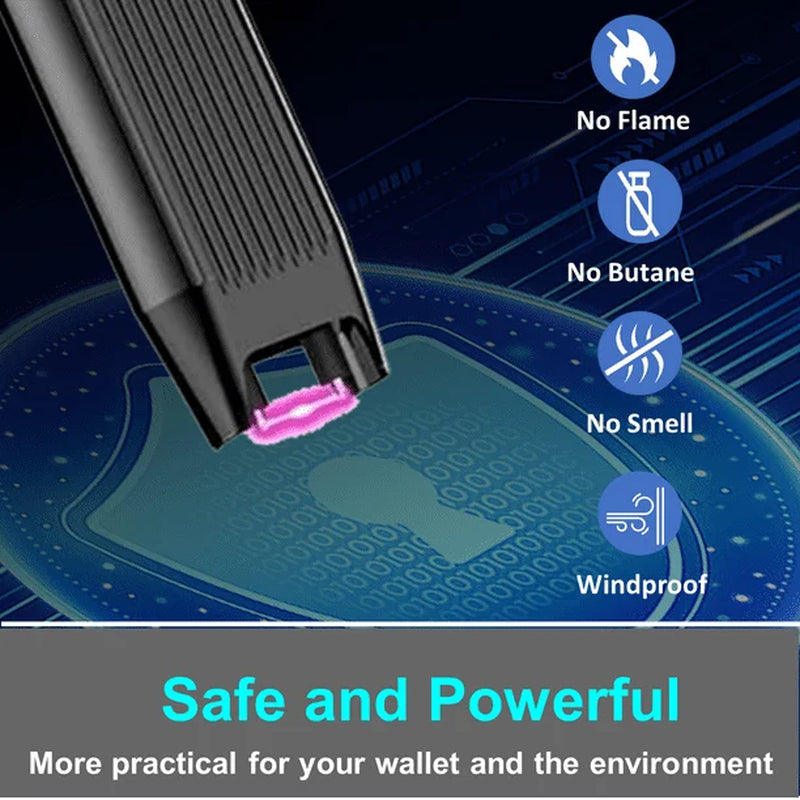 Electric Lighter - USB Rechargeable Candle Lighter, Windproof Flameless Plasma Arc Lighter for BBQ Grill, Camping, Stove, 7.5" Long Stick Lighter,Purple