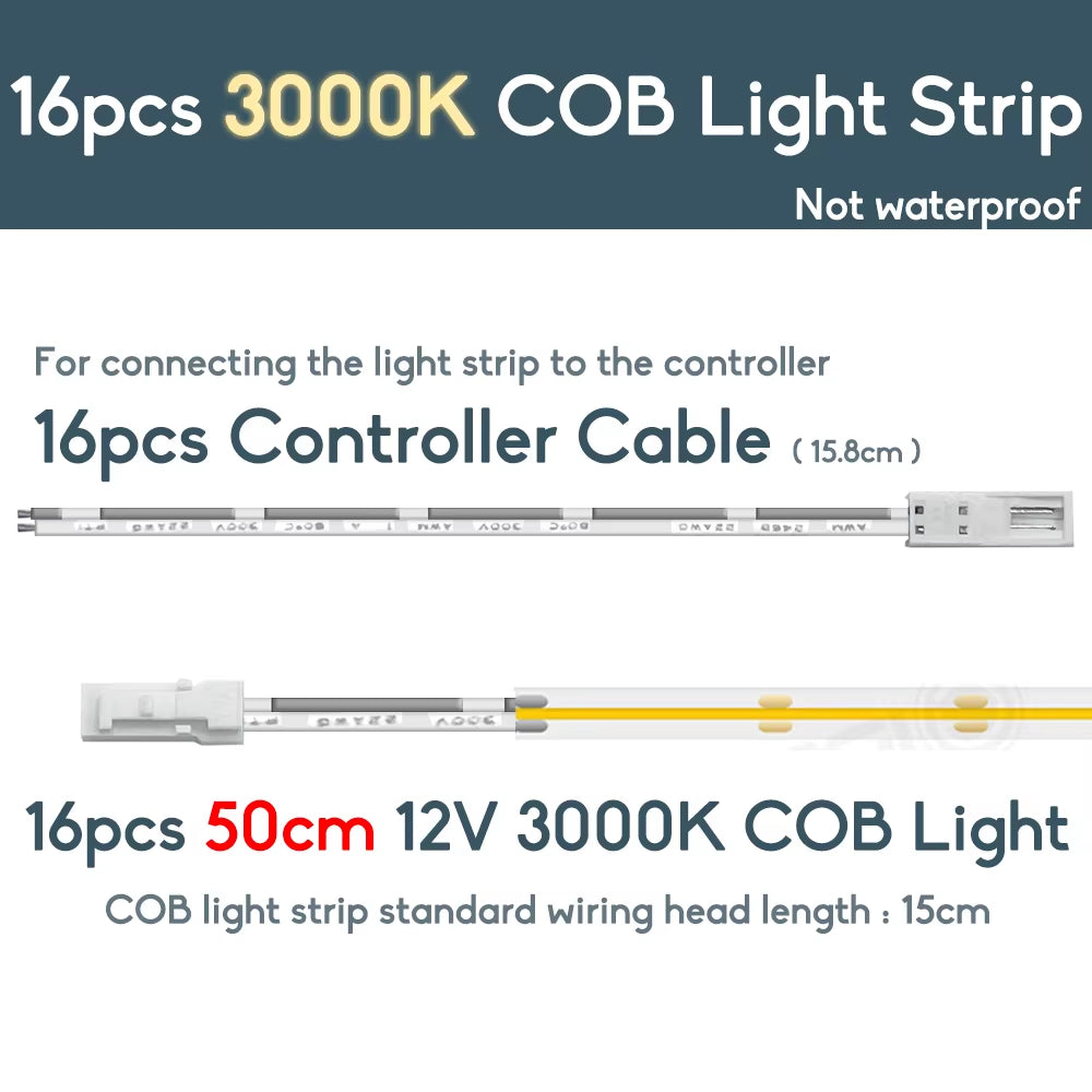Smart Stair LED Motion Sensor Light Strip 16 Channel Dimming Light Indoor Motion Night Light DC12V COB LED Strip for Stairway