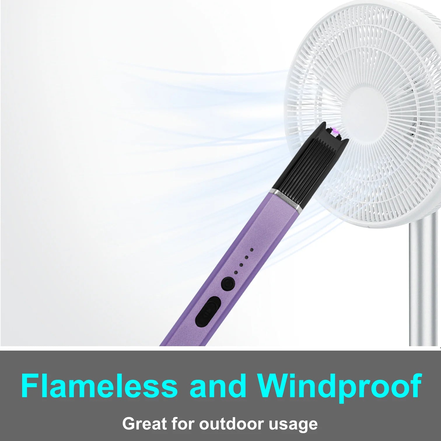 Electric Lighter - USB Rechargeable Candle Lighter, Windproof Flameless Plasma Arc Lighter for BBQ Grill, Camping, Stove, 7.5" Long Stick Lighter,Purple