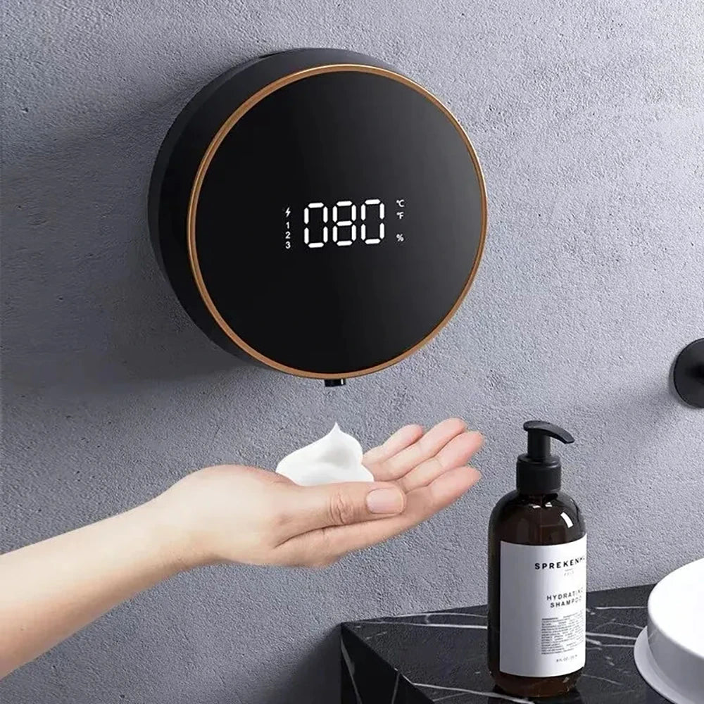 Contactless Automatic Foam Soap Dispenser Time Display USB Charging Automatic Sensing Liquid Soap Dispenser