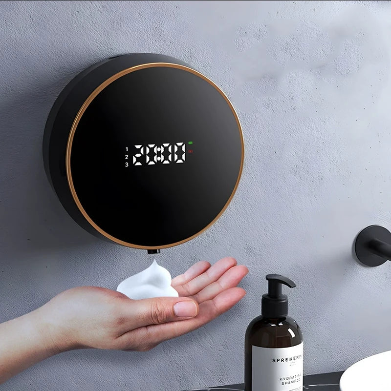 Contactless Automatic Foam Soap Dispenser Time Display USB Charging Automatic Sensing Liquid Soap Dispenser