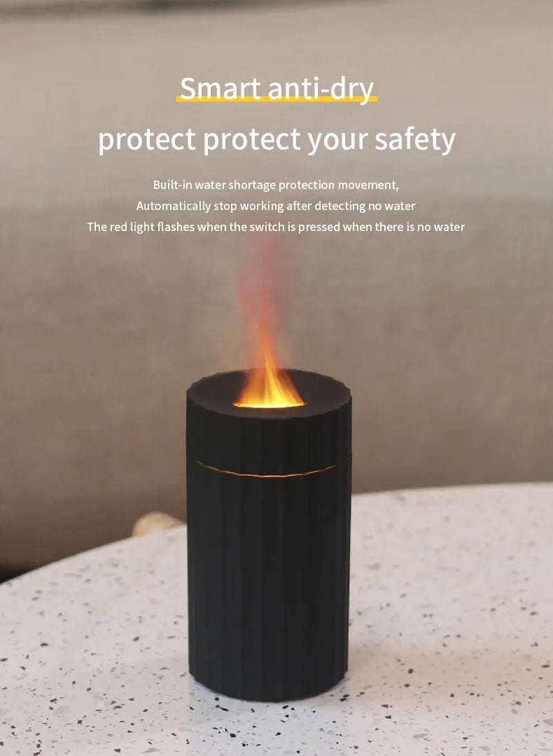 Air Humidifier with Flame Effect Essential Oil Diffuser Quiet Aroma Diffuser Home Fragrances Car Refresh